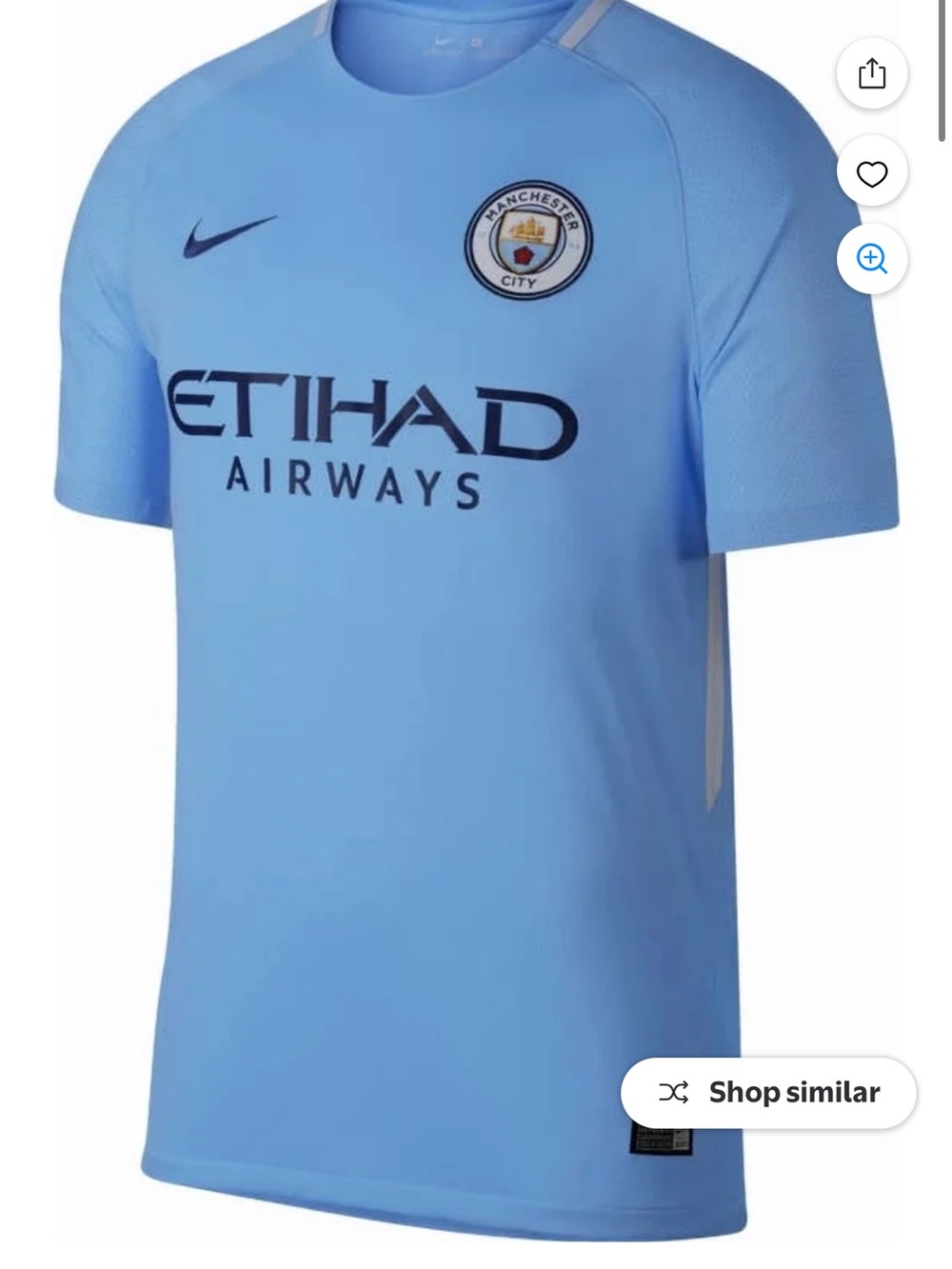 Nike Manchester City Light Blue Soccer Jersey